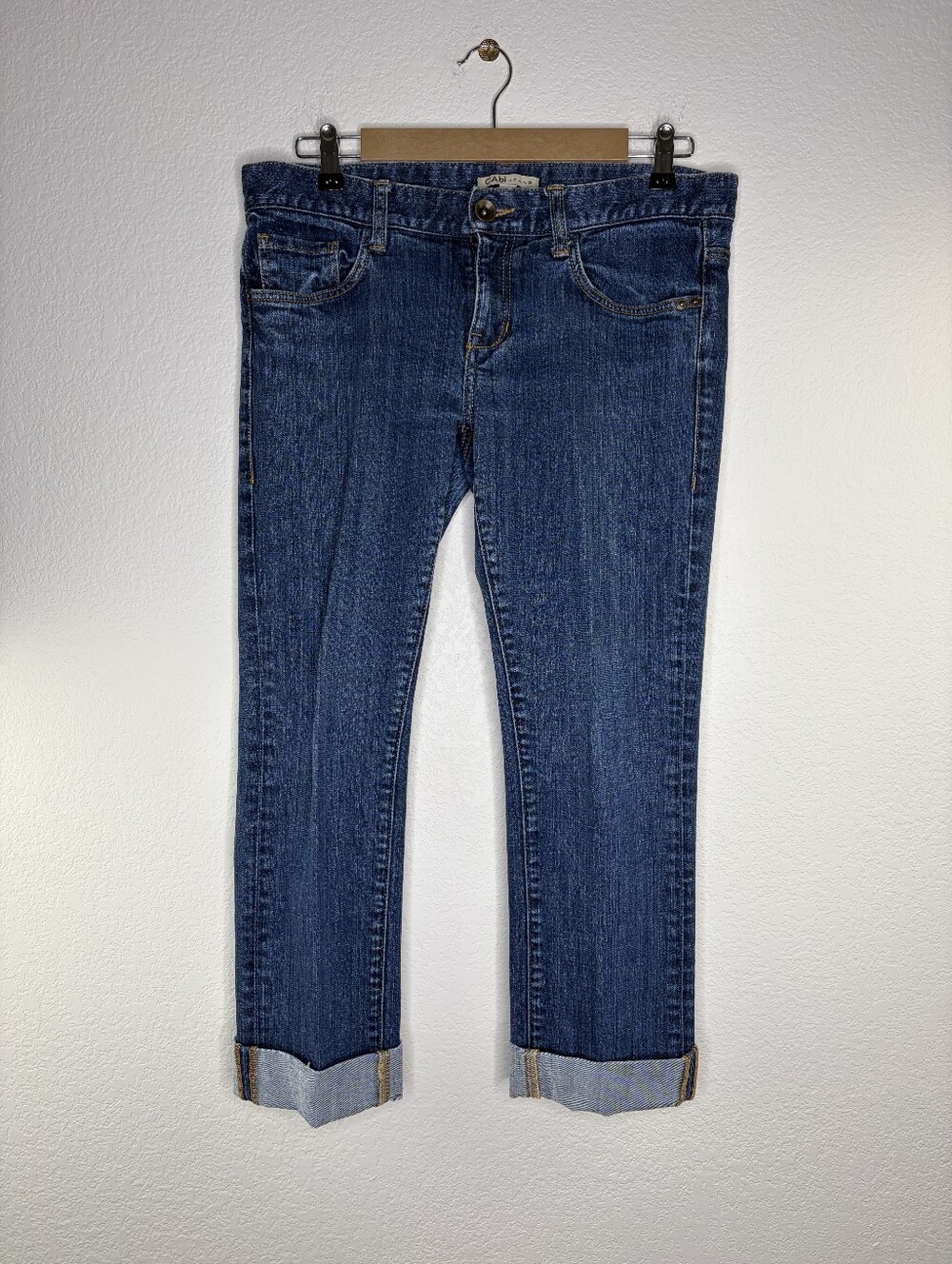 CAbi "Brando" straight-leg denim Cuff Ankle jeans 8